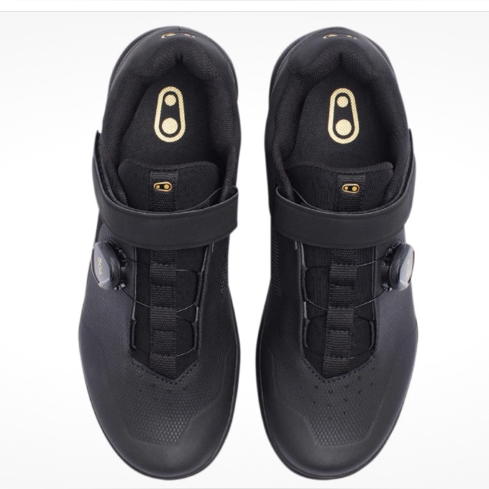 Crankbrothers Stamp BOA® Shoes BLACK/GOLD US 9.5 STB01080A-9.5 Black Cycle Shoes
